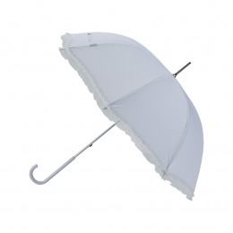 Ombrelle blanche avec finition froufrou dentelle blanc